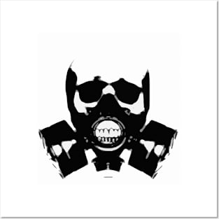 skull in gas mask Posters and Art